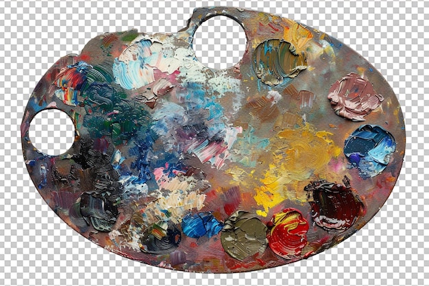 PSD painting palette isolated against a transparent background