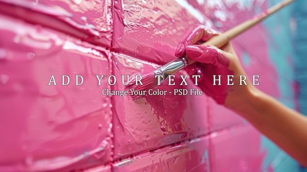 PSD painting a wall with pink paint