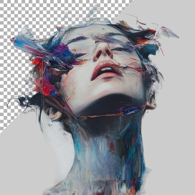 PSD paintings on transparent background