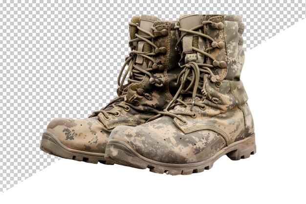 PSD a pair of army boots with the number 5 on the front