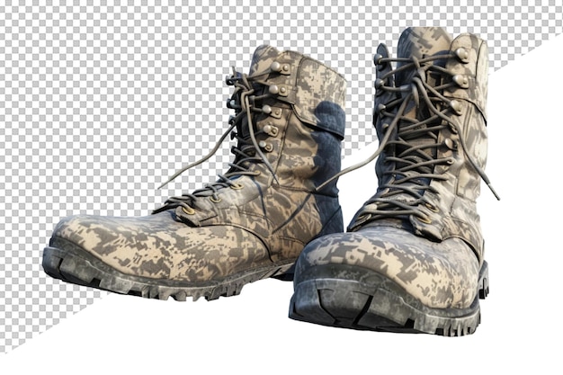 PSD a pair of army boots with the number 5 on the front