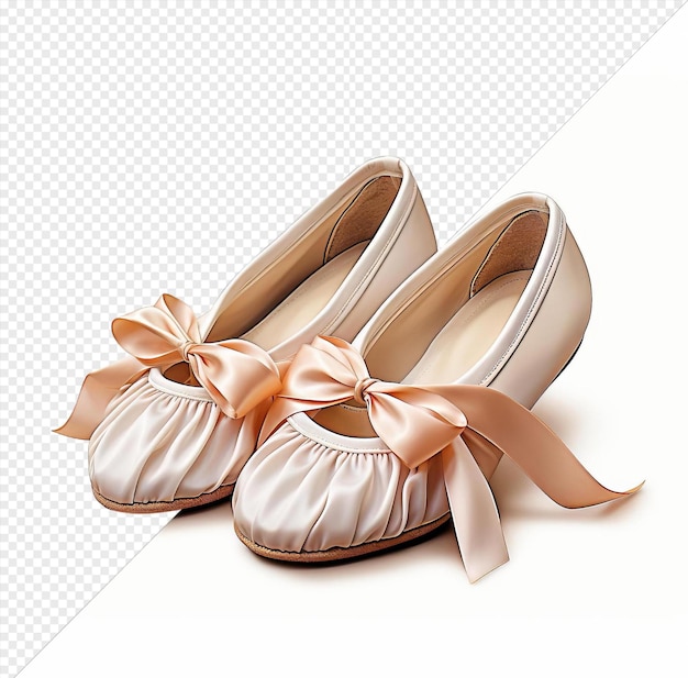 a pair of ballet shoes with a bow on the bottom