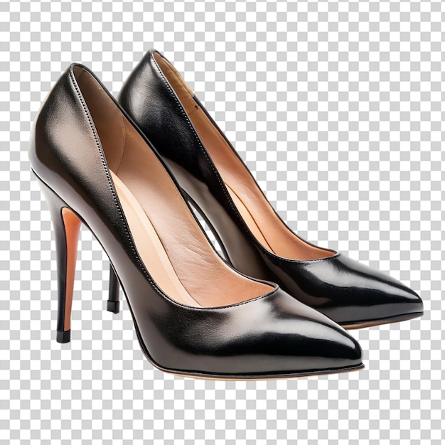 PSD a pair of black high heels on transparent background