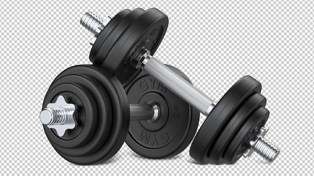 Pair of Black Rubber Encased Hand Gym Dumbbells