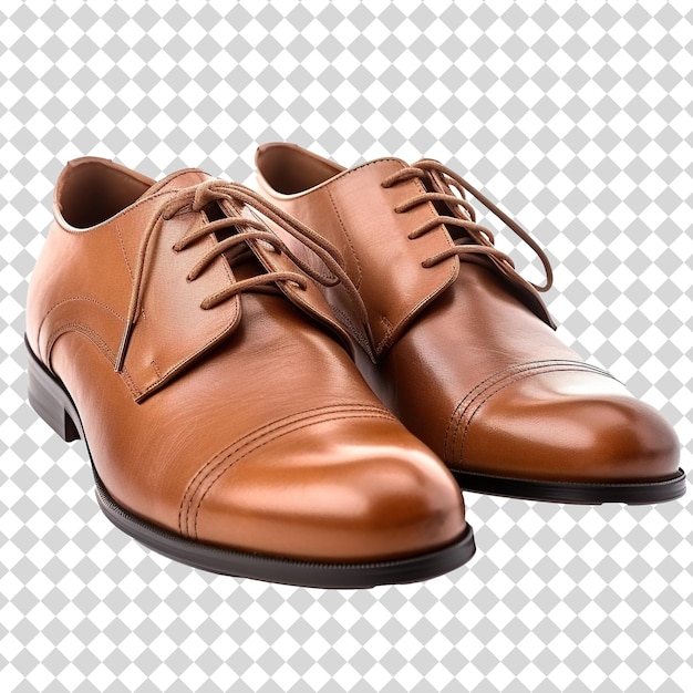 A pair of brown oxfords Isolated on transparent background PSD file format