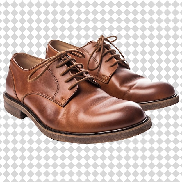 A pair of brown oxfords Isolated on transparent background PSD file format