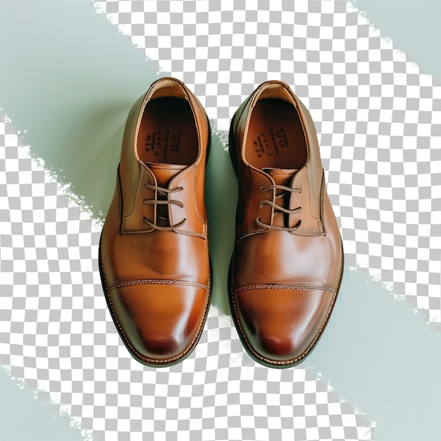 a pair of brown shoes with the word  s  on the front