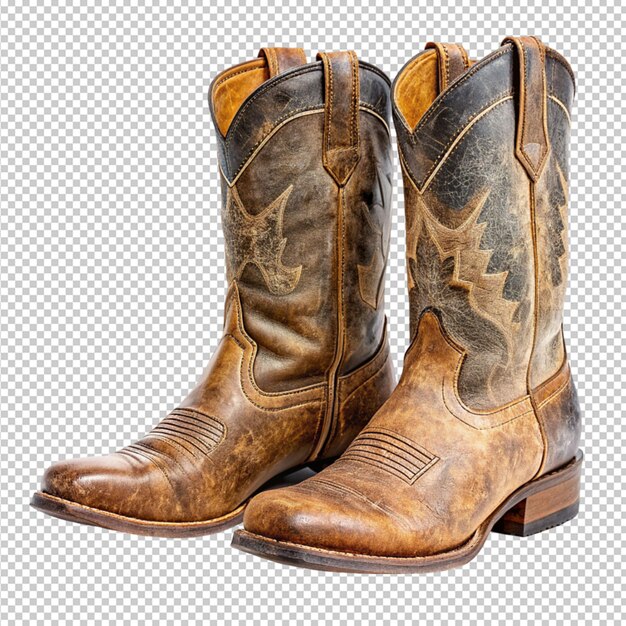 pair of cowboy boots on transparent background