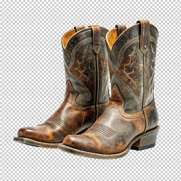 pair of cowboy boots on transparent background