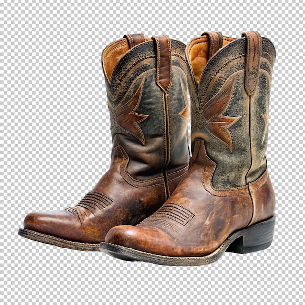 pair of cowboy boots on transparent background