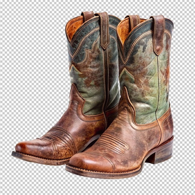 pair of cowboy boots on transparent background