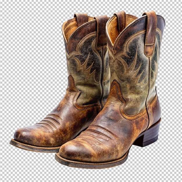 pair of cowboy boots on transparent background