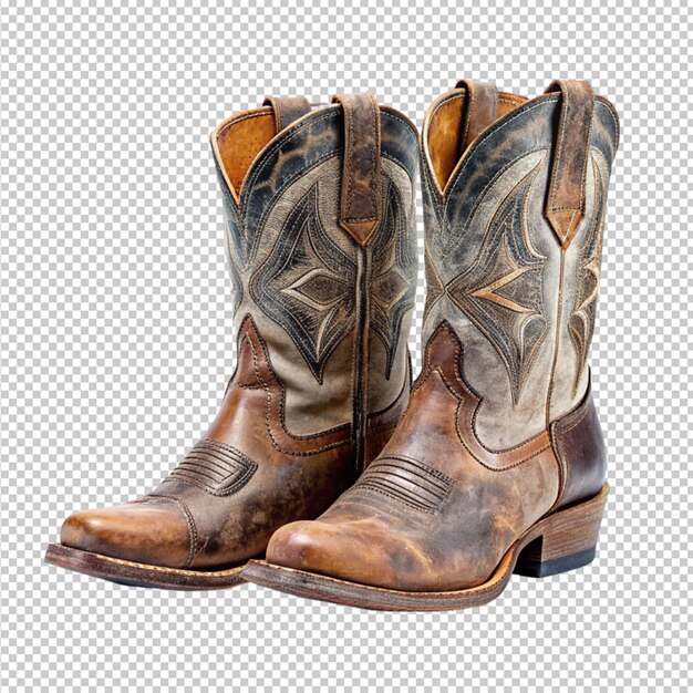 pair of cowboy boots on transparent background