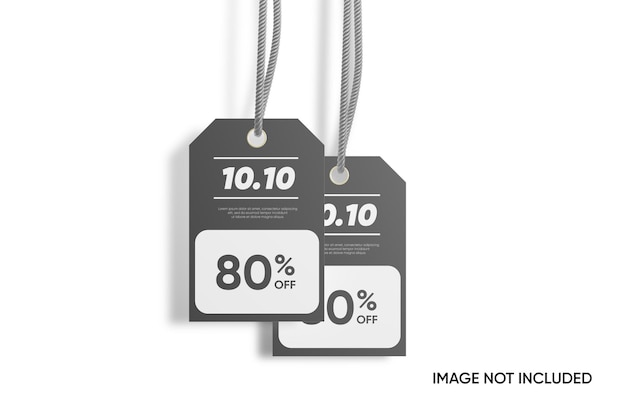 Pair of fashion label tag mockups