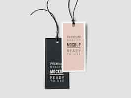 PSD pair of fashion label tag mockups