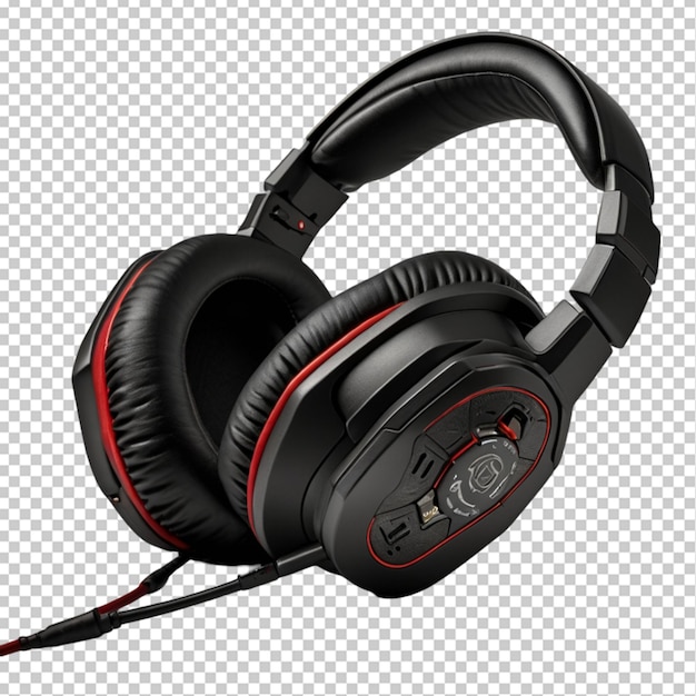 a pair of headphones with a black and red band