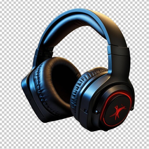 a pair of headphones with a red logo on the screen