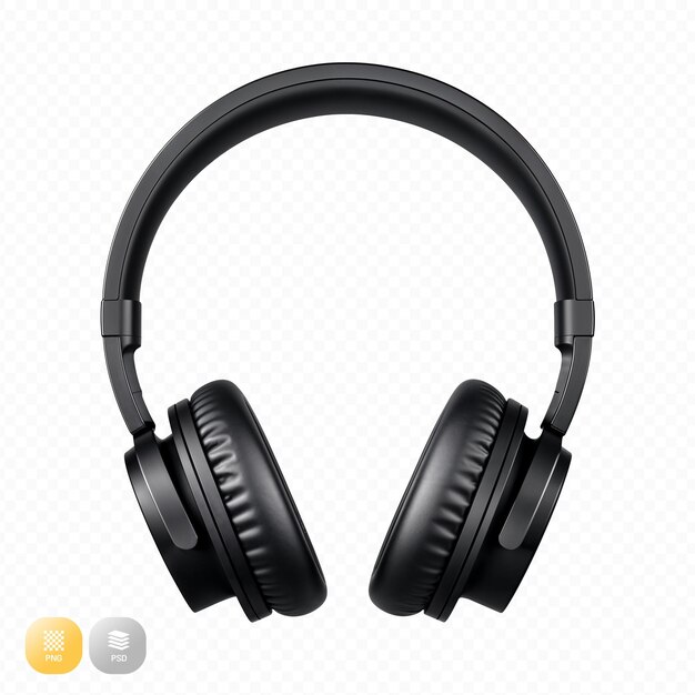 PSD a pair of headphones with a screen that says  headphones