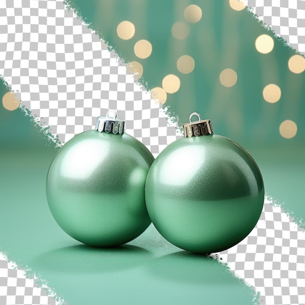 A pair of nearby green spheres transparent background