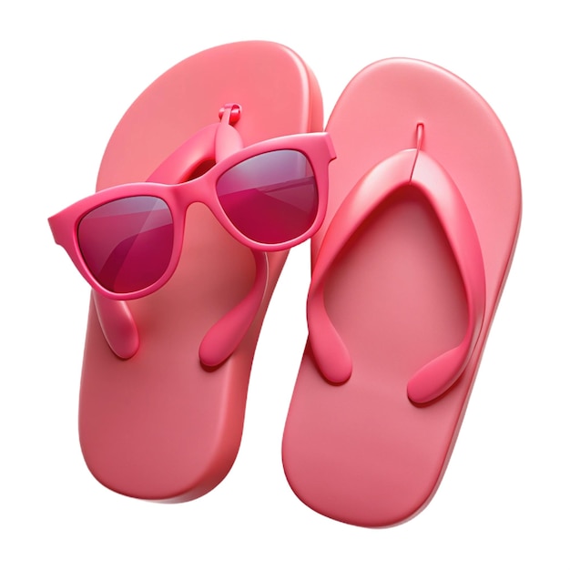 PSD a pair of pink sunglasses are on a white background