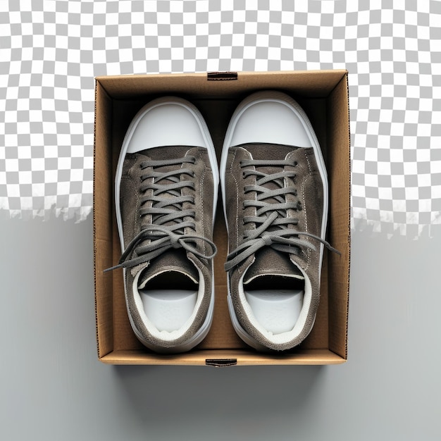 PSD a pair of shoes are in a box that says  sneakers