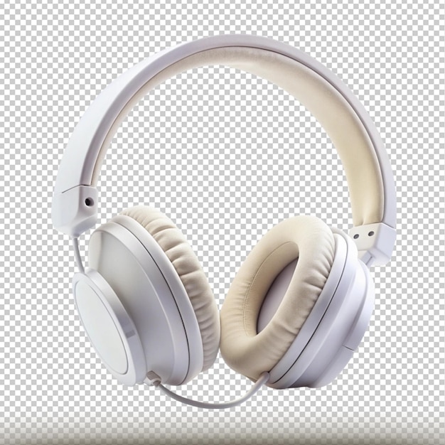 PSD a pair of silver headphones with a white band