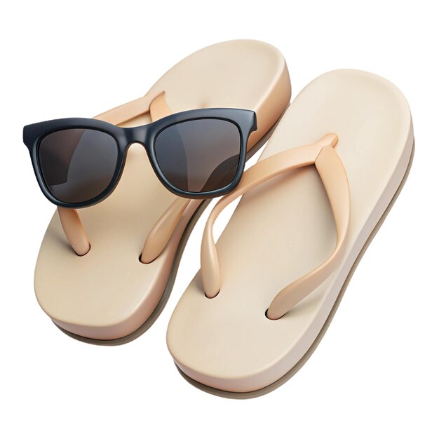 a pair of slippers with sunglasses on them