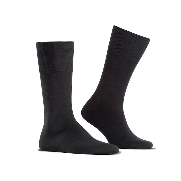 pair of solid black color reguler socks right view