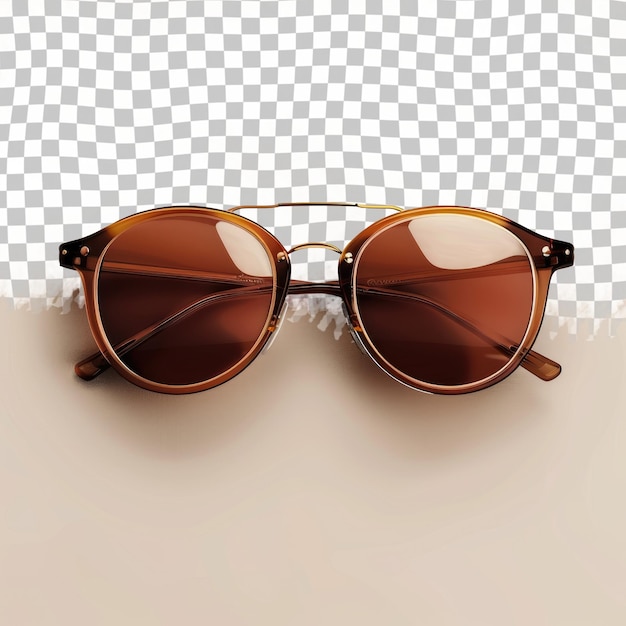 a pair of sunglasses with a pair of brown lenses