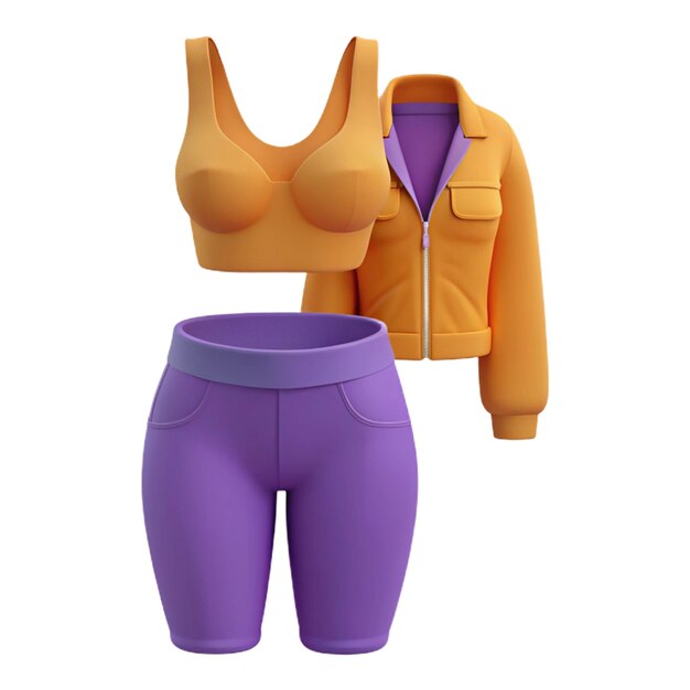 PSD a pair of tights with a purple top and a purple belt