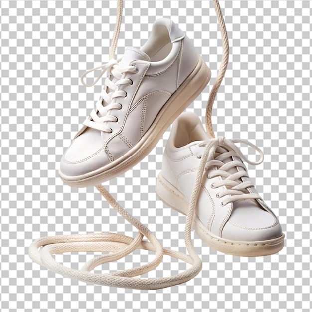 PSD a pair of white sneakers isolated on white background