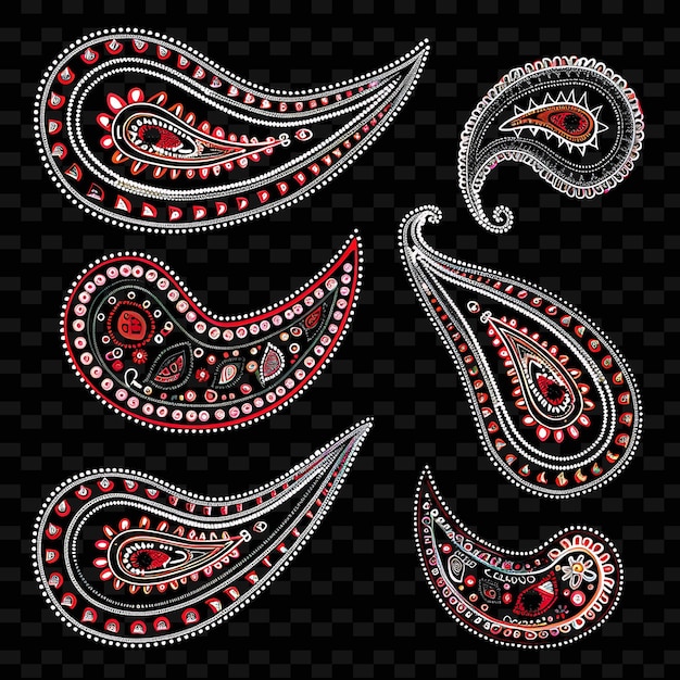 PSD paisley motifs with mirror work borderlines design in the st png unique stylized motifs designs