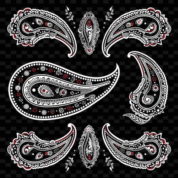 Paisley Motifs With Mirror Work Borderlines Design in the St PNG Unique Stylized Motifs Designs