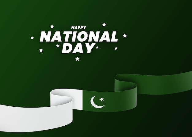 Pakistan flag design national independence day banner editable text and background