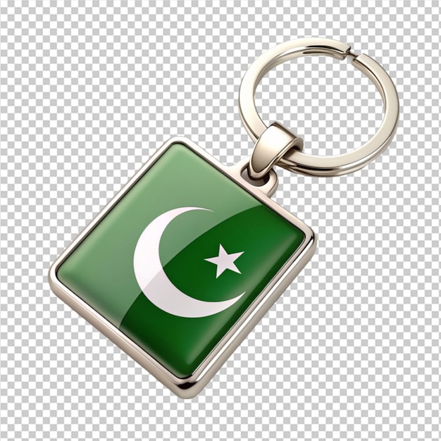 Pakistan flag key chains on transparent background