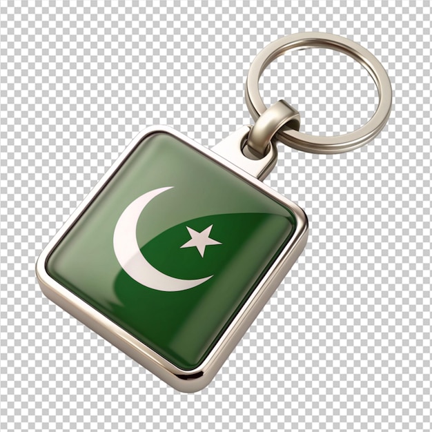 Pakistan flag key chains on transparent background