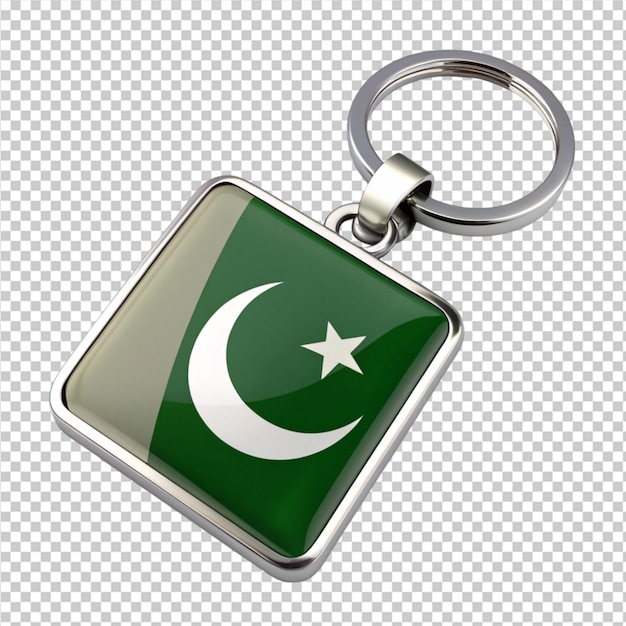 Pakistan flag key chains on transparent background