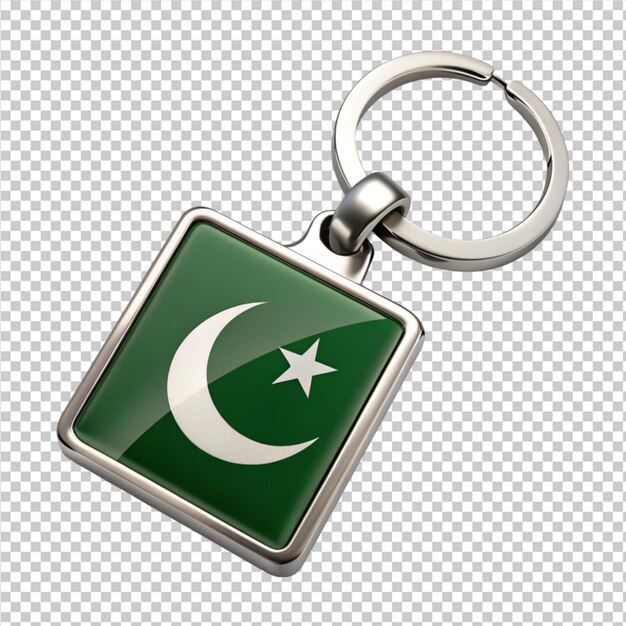 Pakistan flag key chains on transparent background