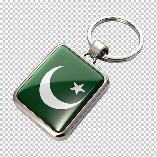 Pakistan flag key chains on transparent background