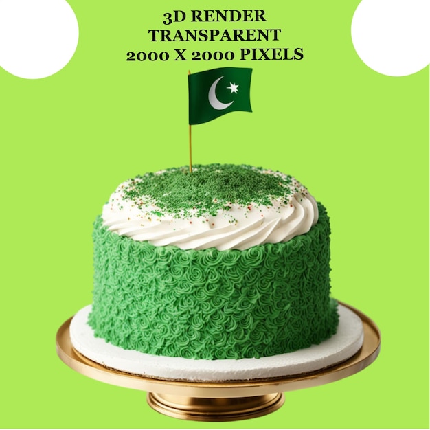 Pakistan Independence day Cake And 78th Anniversary Of Pakistan Independence Day With White Transpar