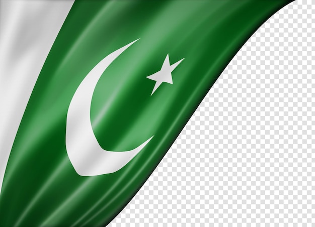 Pakistani flag isolated on white banner