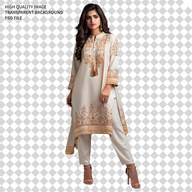 Pakistani model girl wearing shalwar kameez girl posing wearing shalwar kameez PSD png transparent