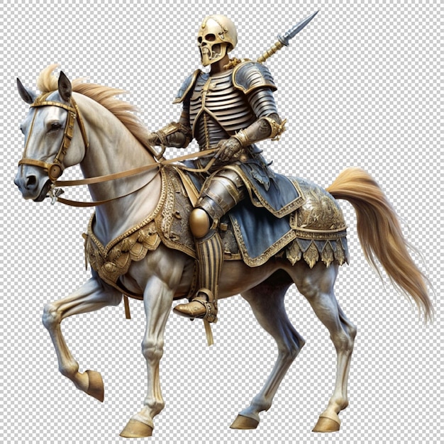 PSD pale horseman riding a horse