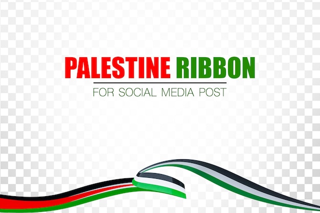 Palestine Flag Ribbon for social media post