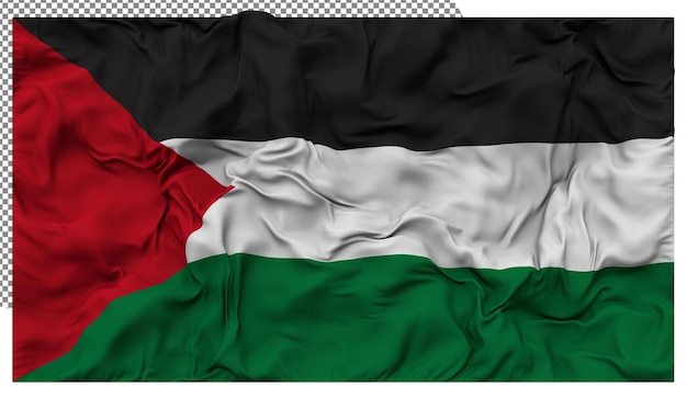 Palestine Flag Waving Cloth Bump Texture Background 3D Rendering