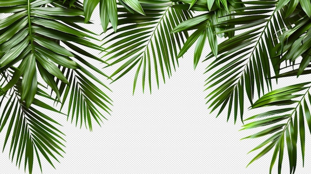 Palm leaf tree on transparent background