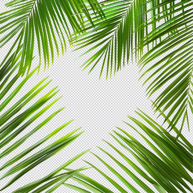 PSD palm leaves on a white background