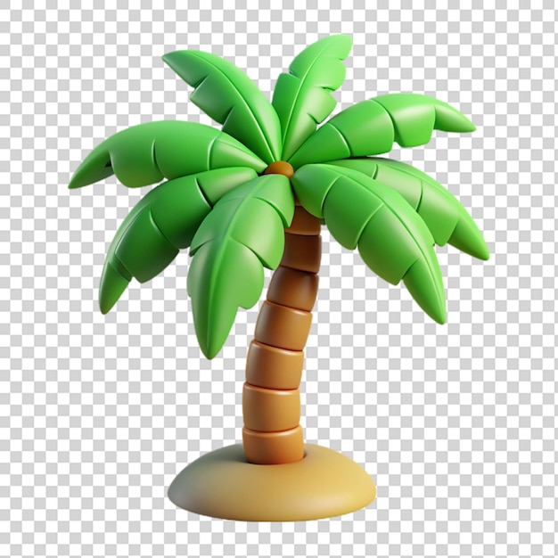 Palm tree 3d isolated on transparent background