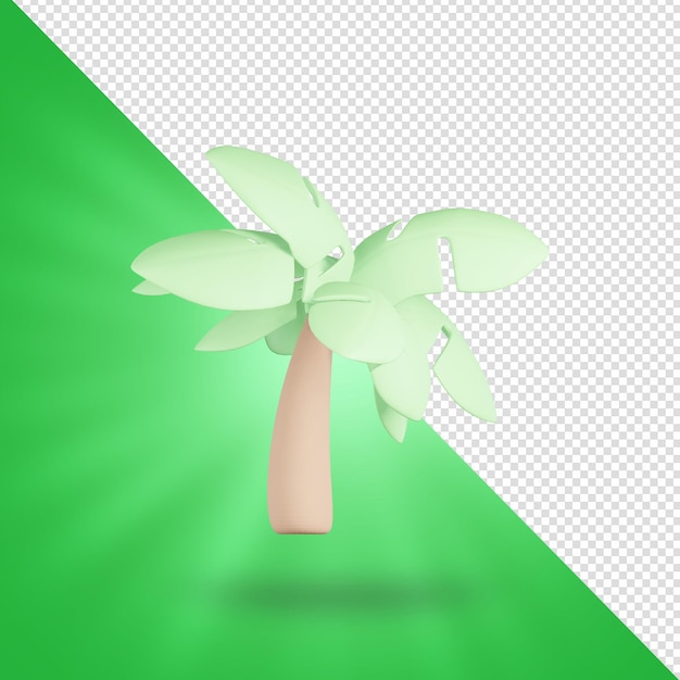 Palm Tree icon in cartoon style 3d rendering