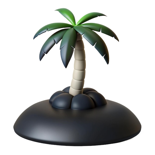 PSD a palm tree with a black base and a green palm tree on top